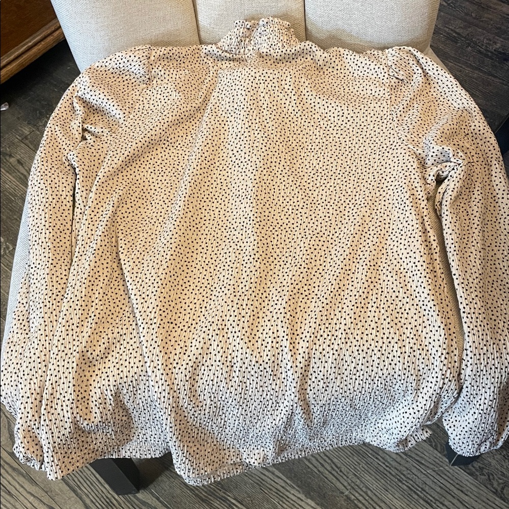 LOFT Leopard Print Balloon Sleeve Blouse Medium